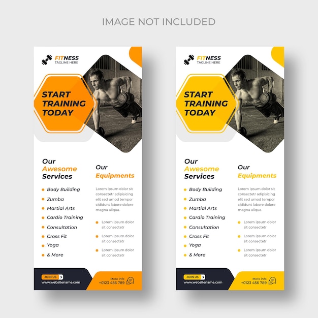 Free PSD fitness rack card dl flyer template