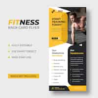 PSD gratuito modello di volantino fitness rack card dl