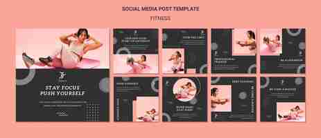 Free PSD fitness social media post template