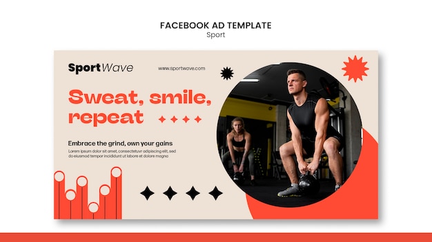 Fitness training facebook template