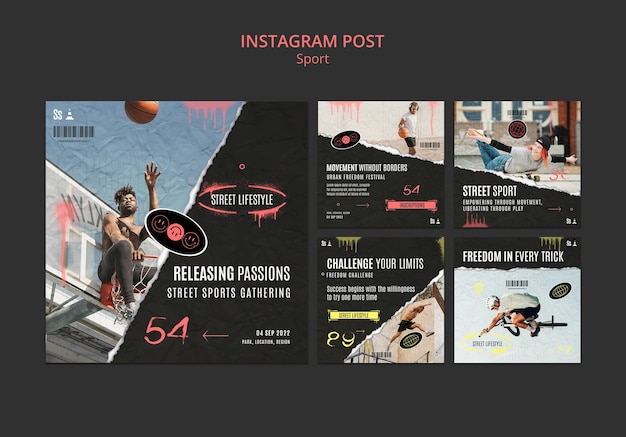 無料PSD フィットネス トレーニングの instagram 投稿