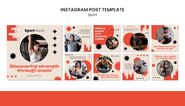 PSD gratuito post instagram di allenamento fitness