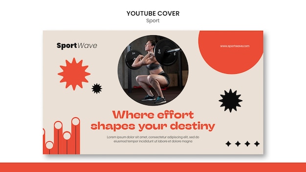 Free PSD fitness training youtube cover template