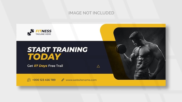 Fitness web banner or social media cover template