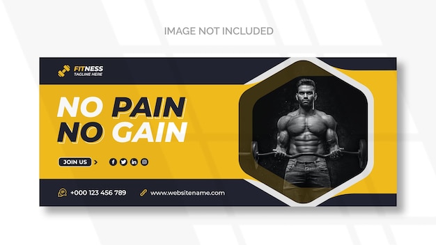 Fitness web banner or social media cover template