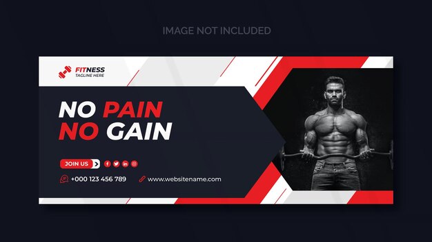 fitness web banner or social media cover template