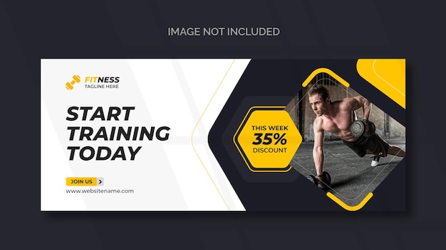 Fitness web banner or social media template