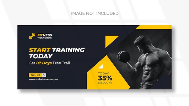 Fitness web banner or social media template