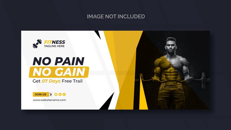 Free PSD fitness web banner or social media template