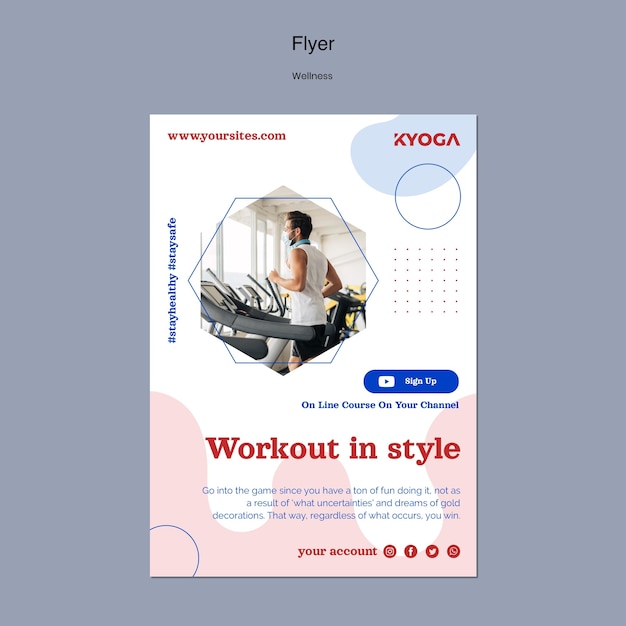 Free PSD fitness wellness vertical flyer