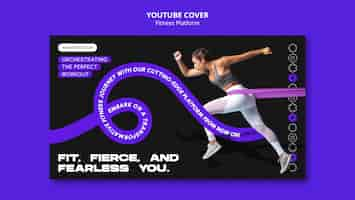 PSD gratuito modello di copertina di fitness youtube