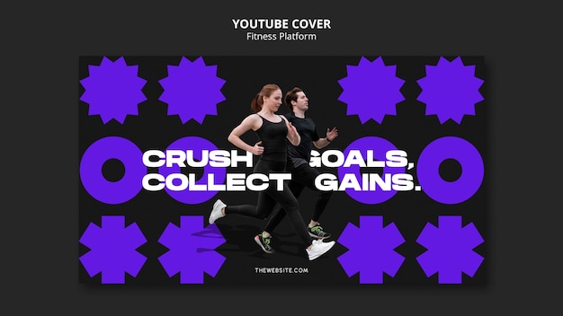 Шаблон обложки YouTube для фитнеса