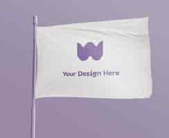 Free PSD flag mockup