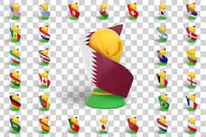 Free PSD flags world cup