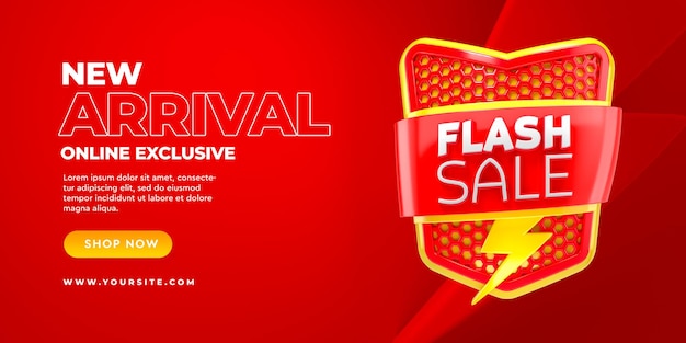 Flash sale 3d banner template new arrival