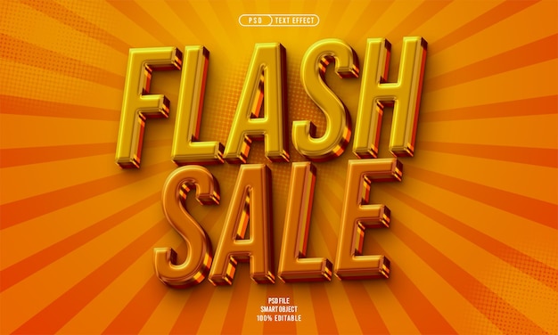 Free PSD flash sale 3d editable text effect
