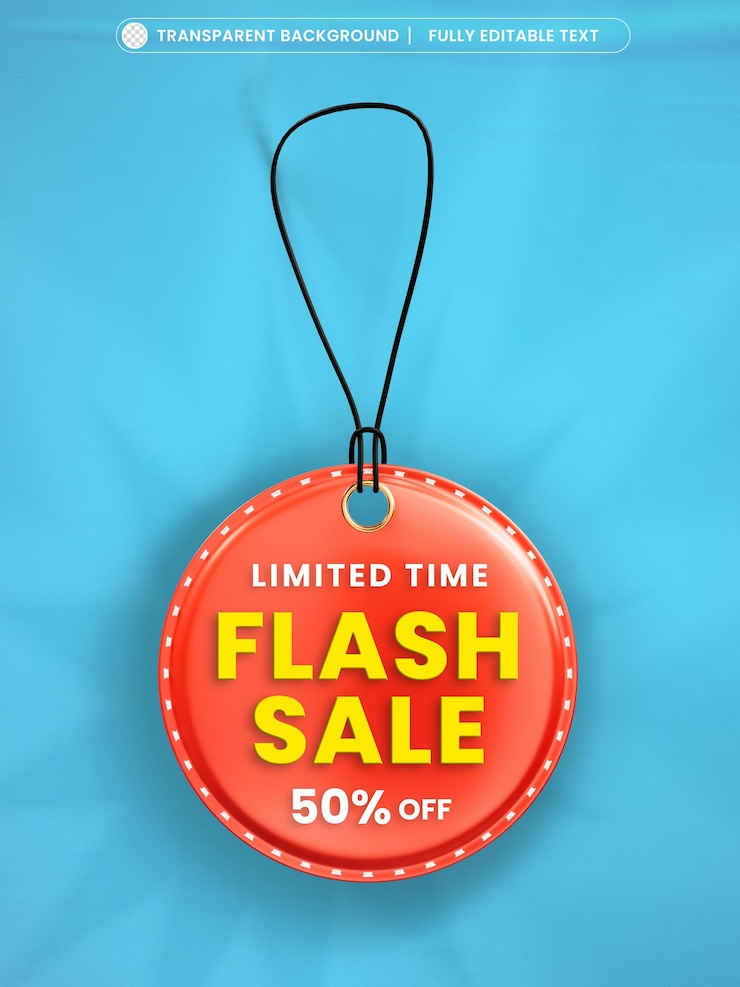 Free PSD flash sale 50 discount tag design template