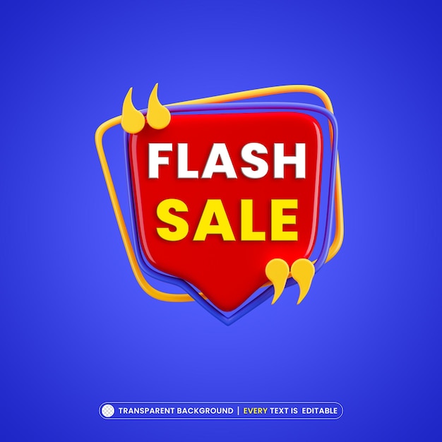 Flash sale promotion banner with editable text