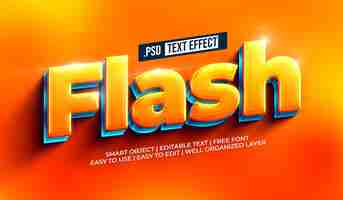 Бесплатный PSD Эффект стиля текста flash