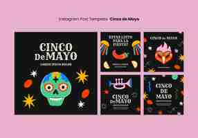 무료 PSD flat cinco de mayo 인스타그램 포스트 템플릿