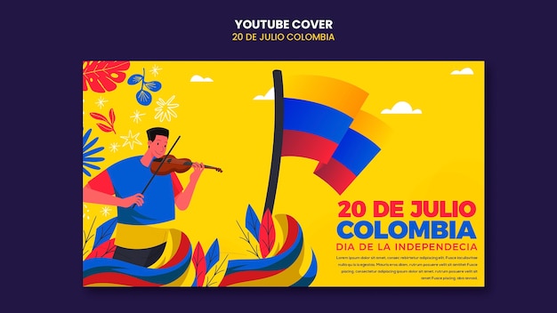 Flat design 20 de julio template design