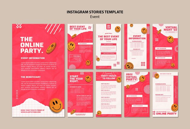 Flat design 2d and 3d mashup instagarm stories design