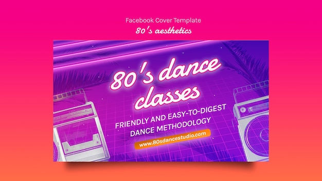 Free PSD flat design  80's aesthetics template