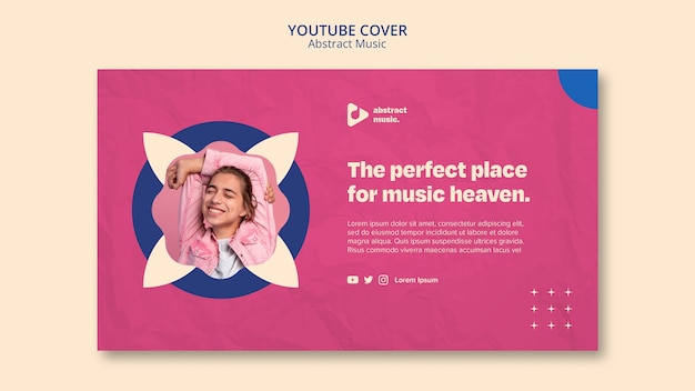 Free PSD flat design abstract music template