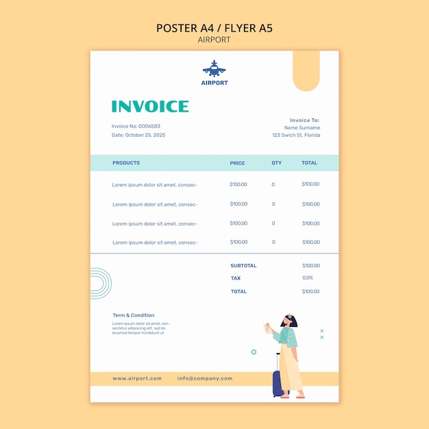 Flat design airdrop  template