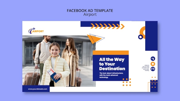 PSD gratuito modello di modello di aeroporto design piatto