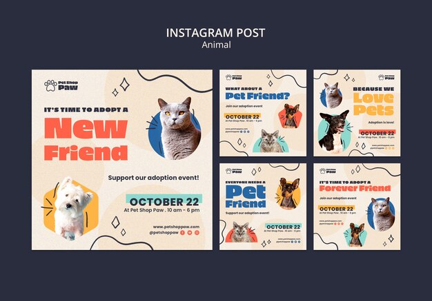 flat design animal day template