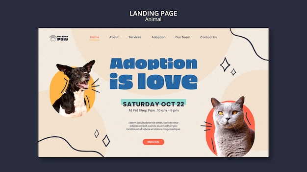 Flat design animal day template