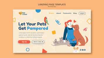 Free PSD flat design animal day template