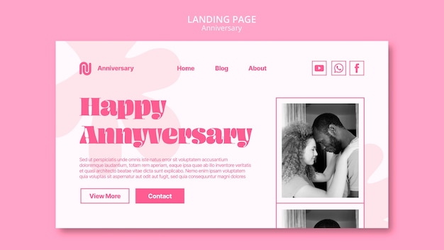 Free PSD flat design anniversary template