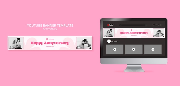 Flat design anniversary template