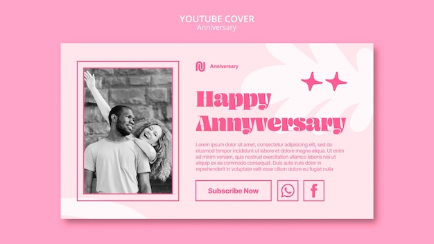 PSD gratuito modello di anniversario di design piatto