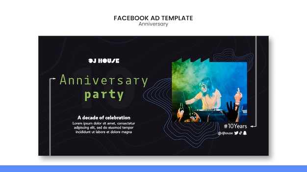 Flat design anniversary template