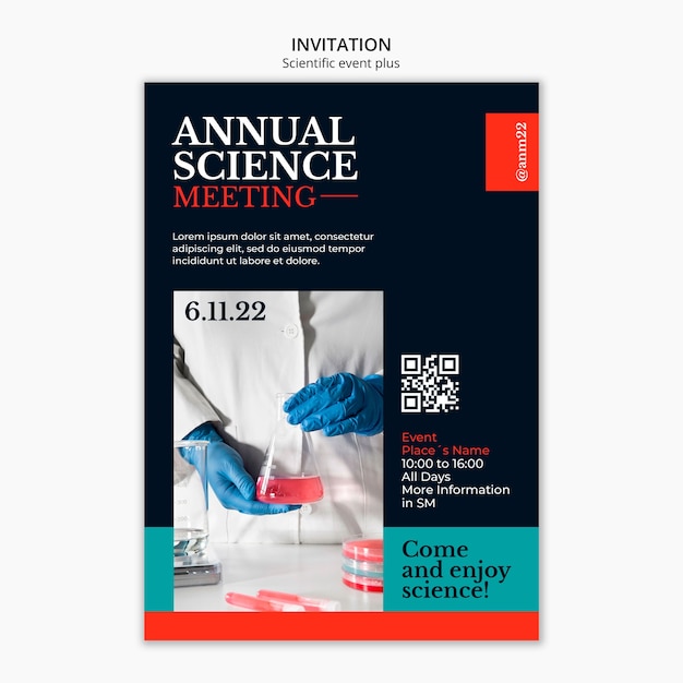 Flat design annual scientific event template