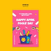 Free PSD flat design april fools celebration  poster