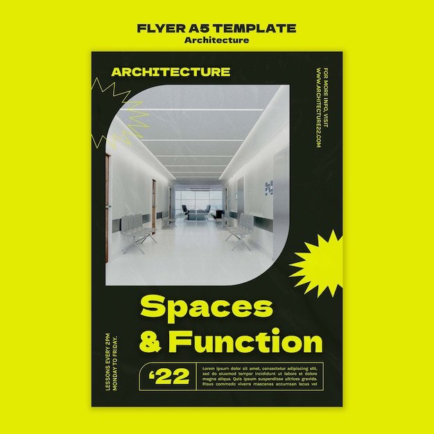 Free PSD flat design architect template