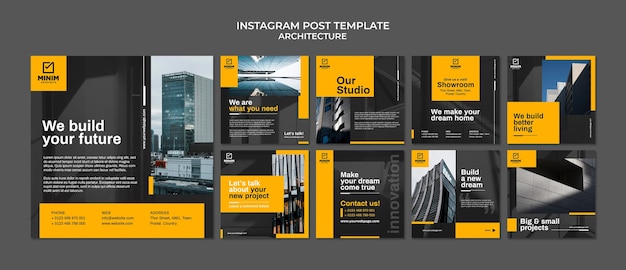 Free PSD flat design architecture template