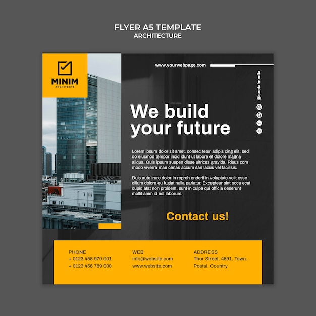 Flat design architecture template