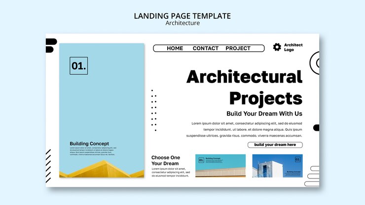 Free PSD flat design architecture template