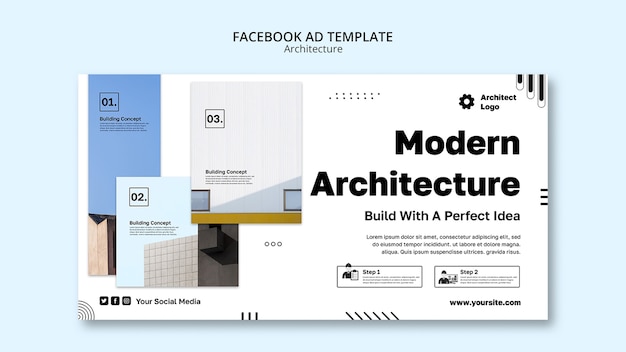 Flat design architecture template