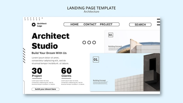 Free PSD flat design architecture  template