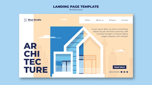 Free PSD flat design architecture template