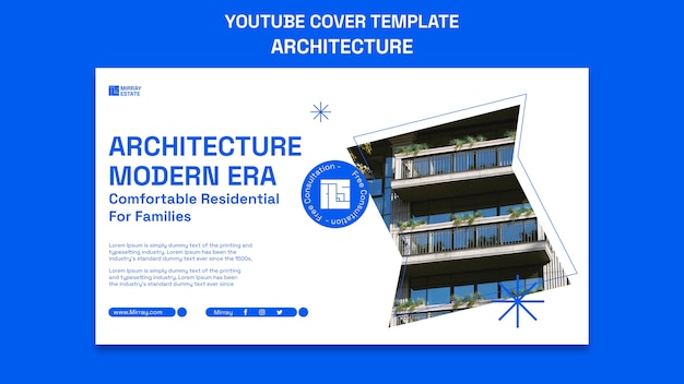 PSD gratuito modello di architettura dal design piatto