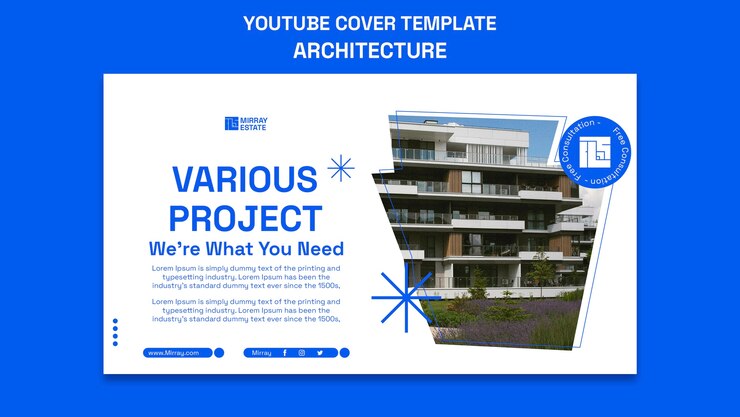 Free PSD flat design architecture  template