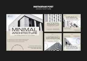 PSD gratuito modello di architettura dal design piatto