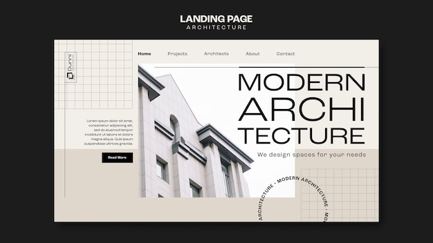 Flat design architecture template – Free PSD download